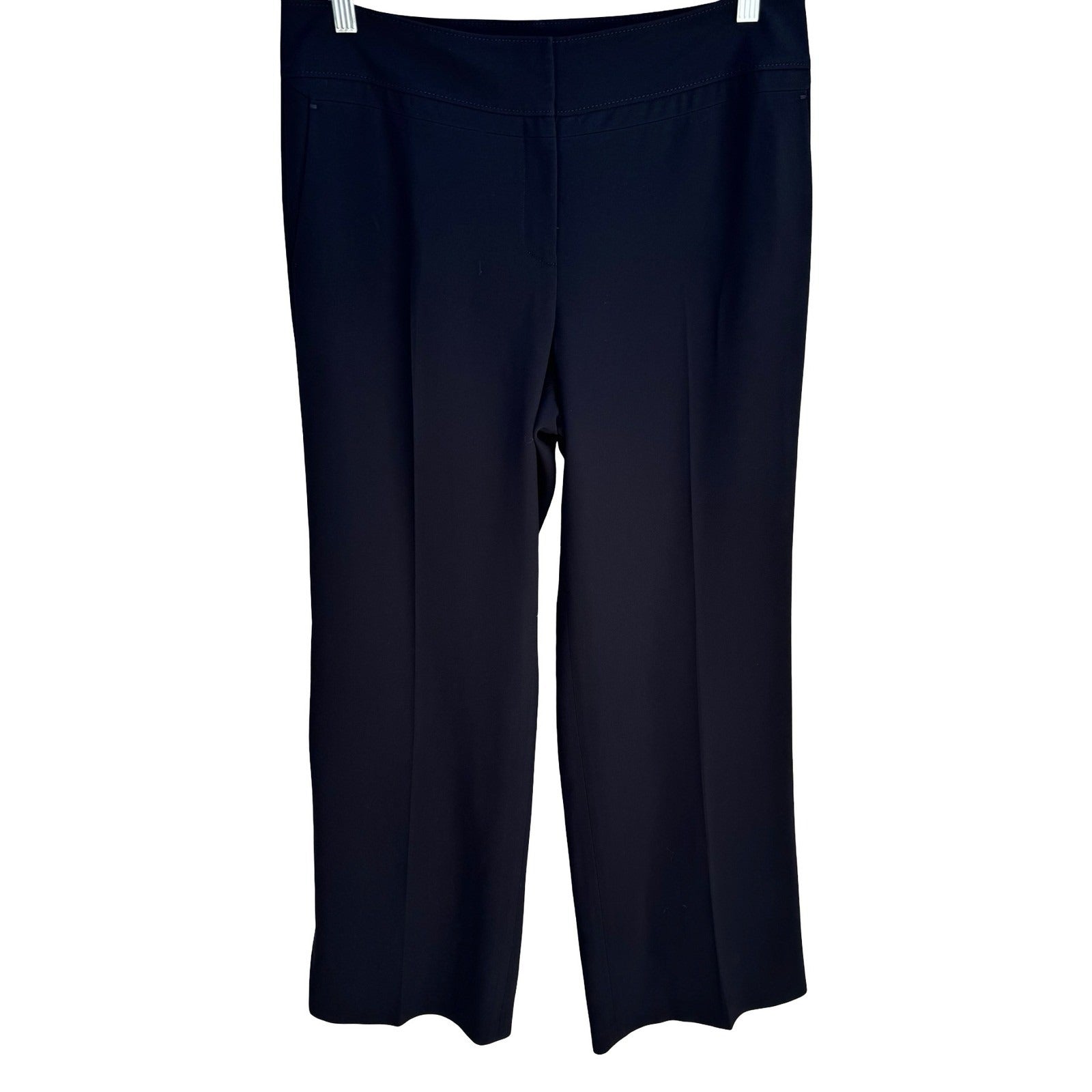 Ann Taylor Margo Tailored Wide Leg Dress Pants Black Womens 10 Professional