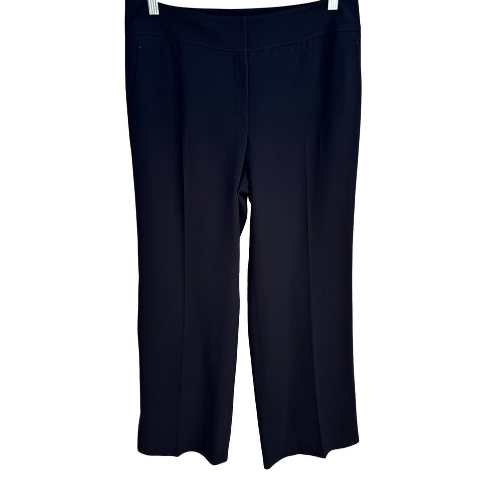 Ann Taylor Margo Tailored Wide Leg Dress Pants Black Womens 10 Professional