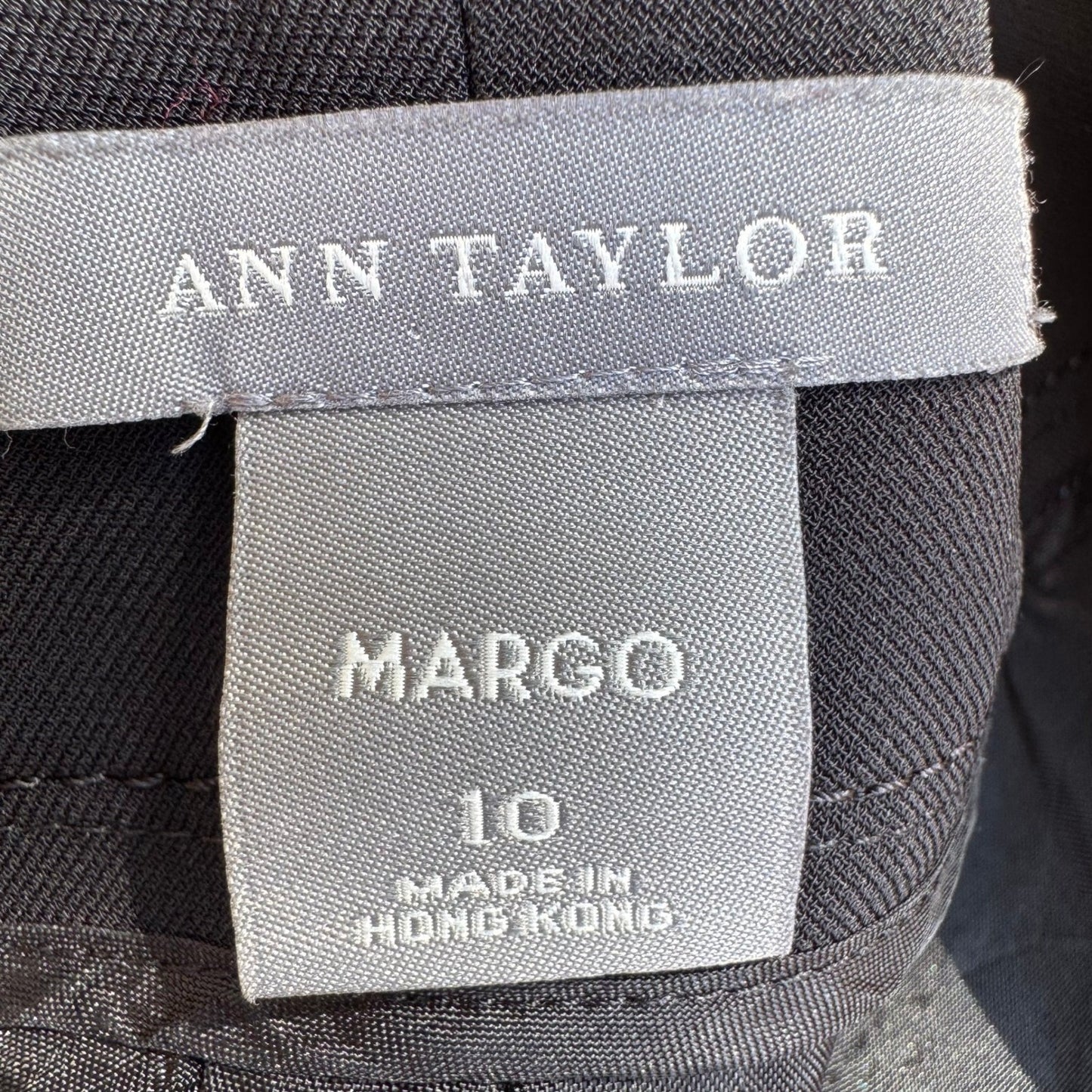 Ann Taylor Margo Tailored Wide Leg Dress Pants Black Womens 10 Professional