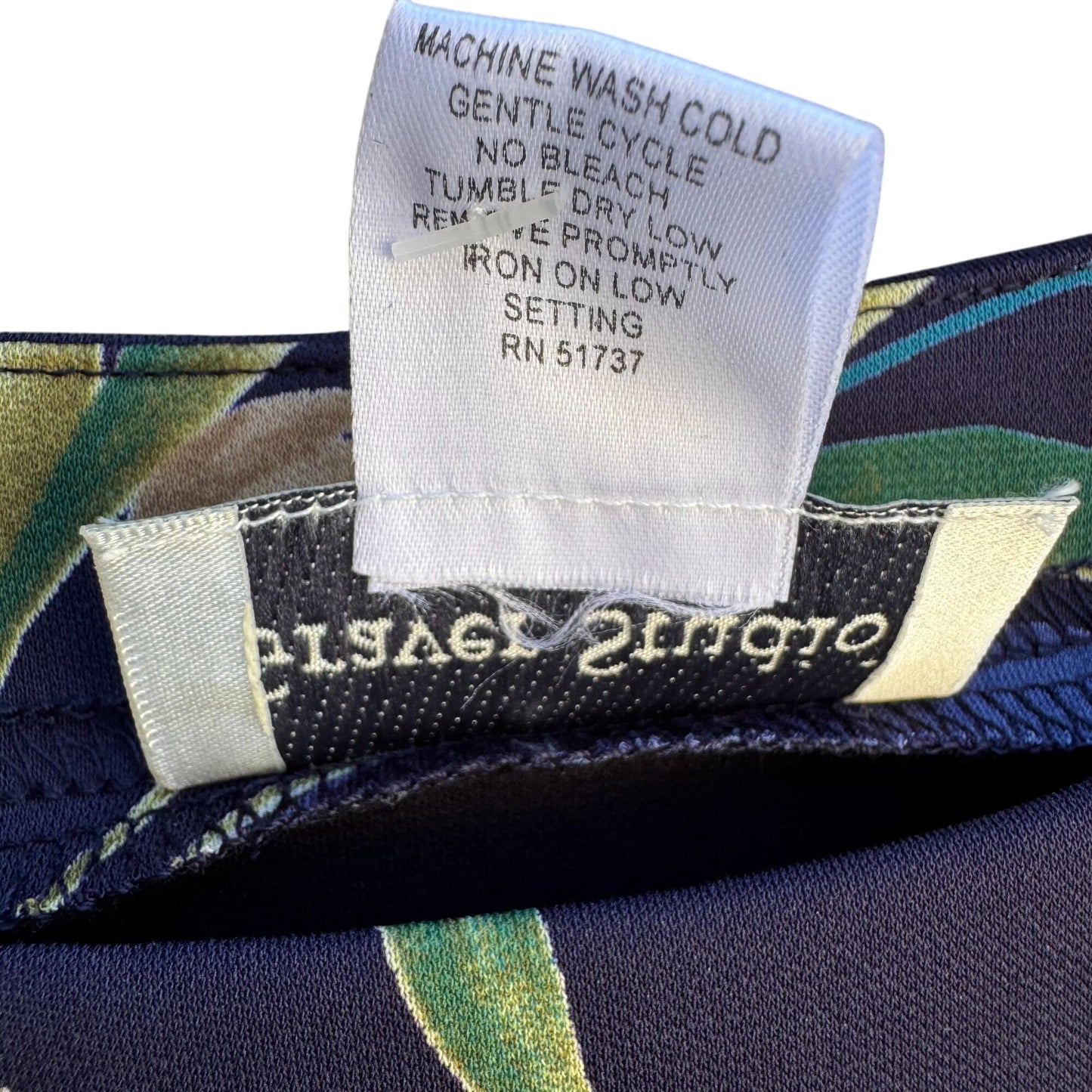 Graver Studio Womens Navy Floral Print 3/4 Sleeve Stretch Tunic Top Blouse New S