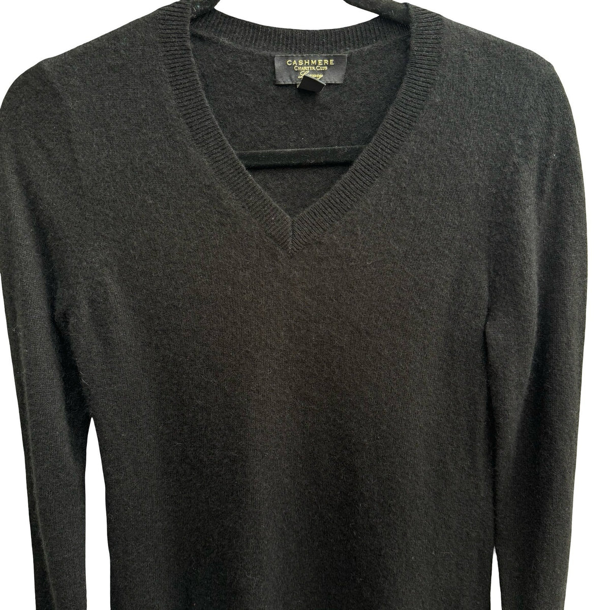 Charter Club Luxury Cashmere Quiet Luxury Old Money Preppy Cozy Sweater Black M