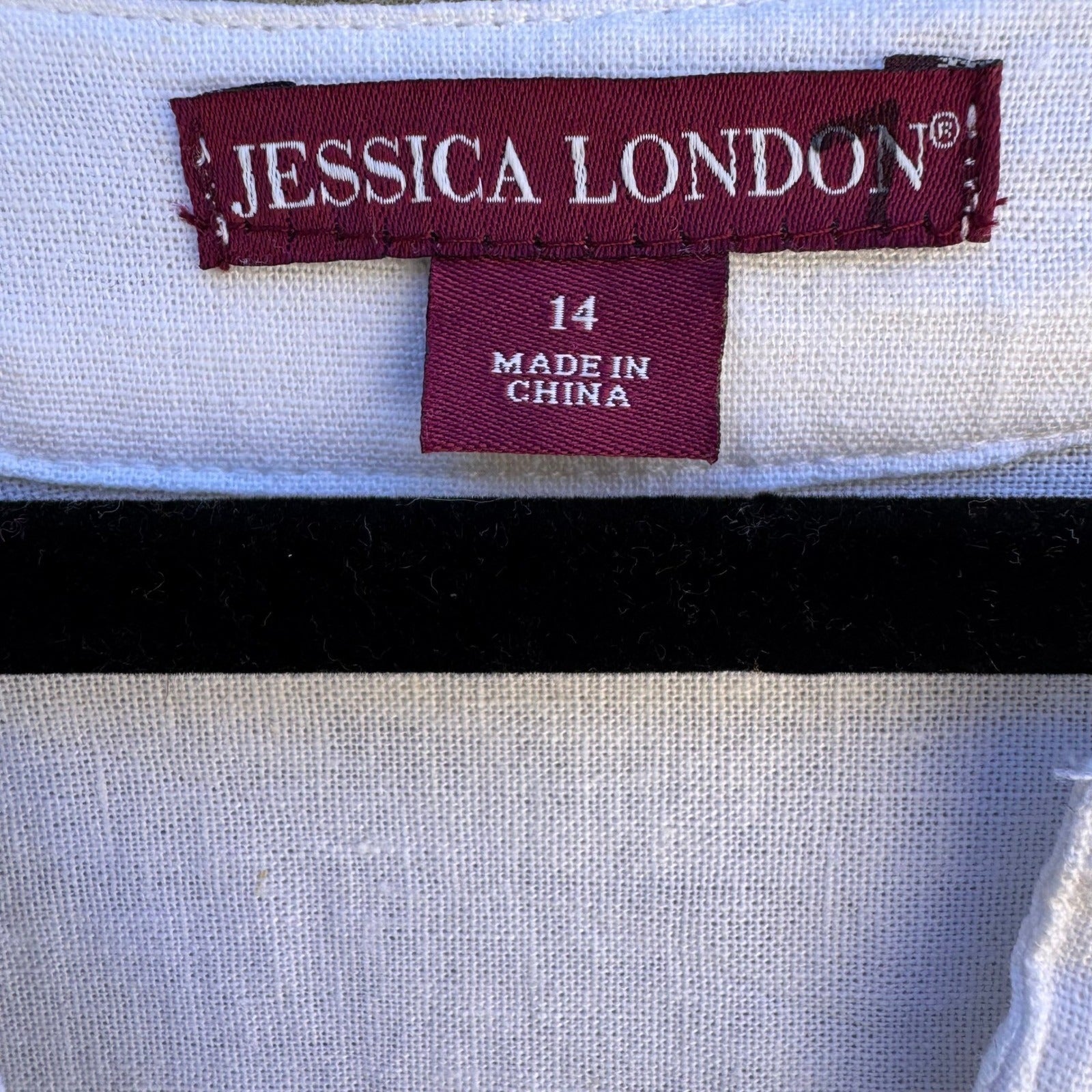 Jessica London Linen Blend Coastal Resortwear Floral Embroidered Tunic Top 14