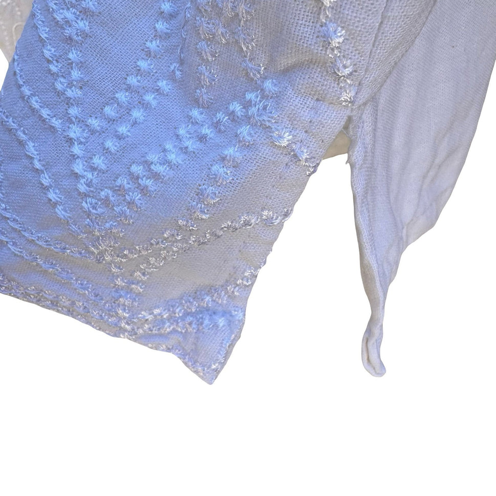 Jessica London Linen Blend Coastal Resortwear Floral Embroidered Tunic Top 14