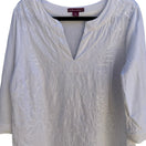 Switch Jessica London Linen Blend Coastal Resortwear Floral Embroidered Tunic Top 14 3 image