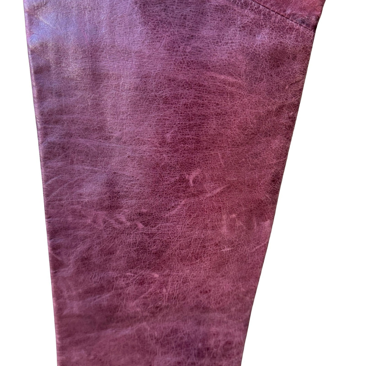 Sheri Bodell Distressed Straight Leg Leather Biker Grunge Rockstar Pants 2 FLAWS