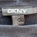 Switch DKNY Black 3/4 Sleeve Boat Neck Sweatshirt Womens L French Terry Minimalist 2 image