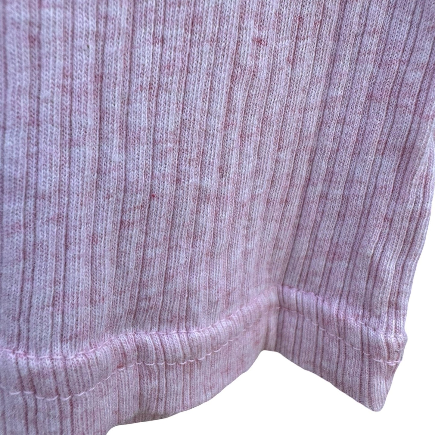 Ent 90s Y2K Pastel Pink Ribbed Baby Tee Short Sleeve Top XL Soft Girl Balletcore