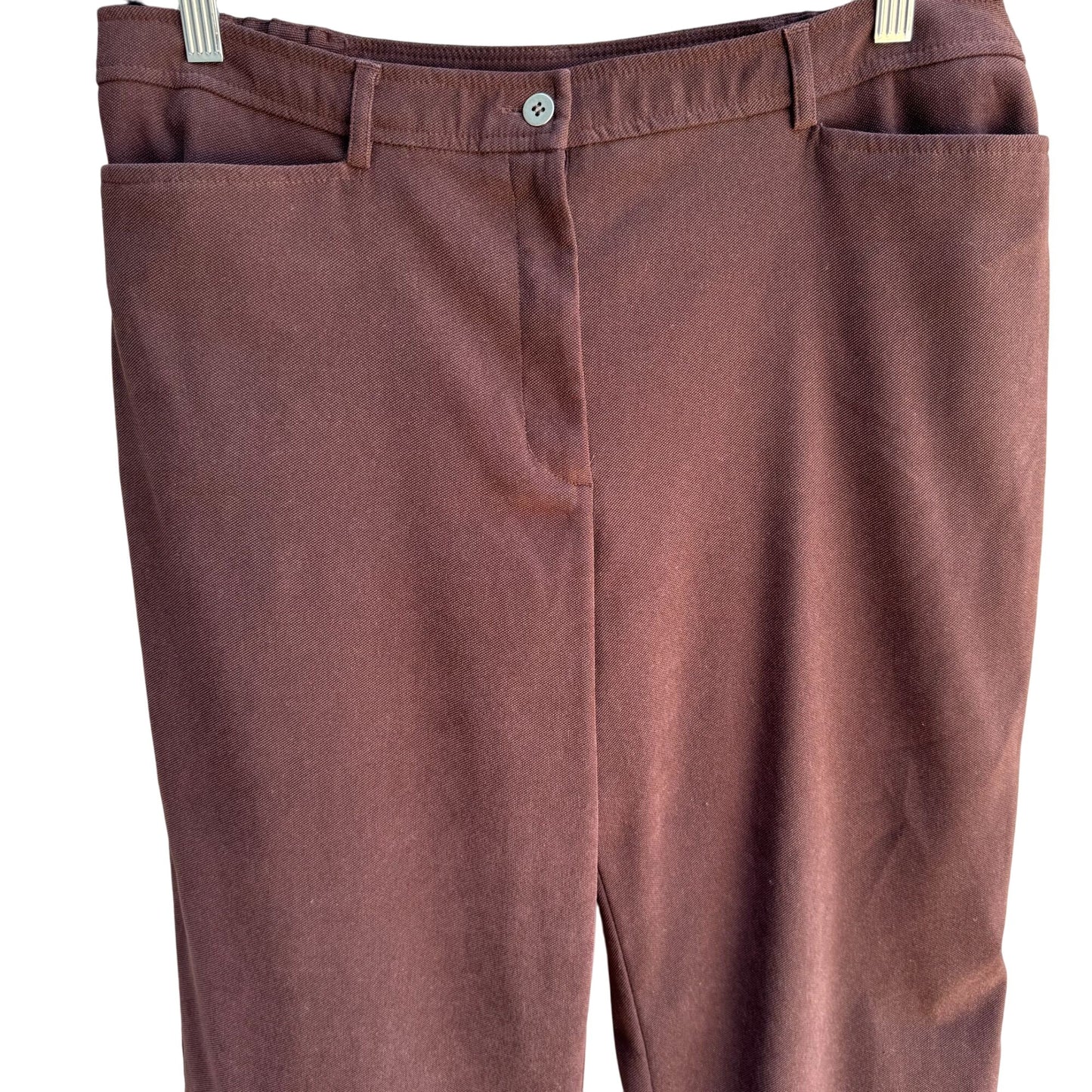 Coldwater Creek Vintage Womens Brown Straight Leg Stretch Flat Front Pants 16