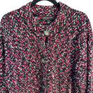 Switch Jones New York Collection Pink Black Marled Boucle Button Front Cardigan Size M 3 image