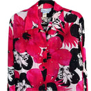 Switch Diane Gilman Vintage Silk Pink Floral Button-Up Long Sleeve Sequined Blouse - M 2 image