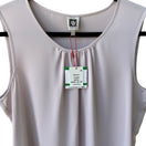 Switch Anne Klein Feminine Minimalist Career Pleat Scoop Neck Blouse Pastel Pink L NEW 3 image