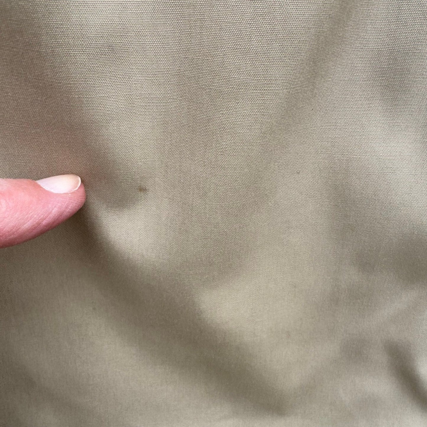 Vintage Khaki Trench Coat Mens Overcoat Hidden Button Striped Lining Mid Length