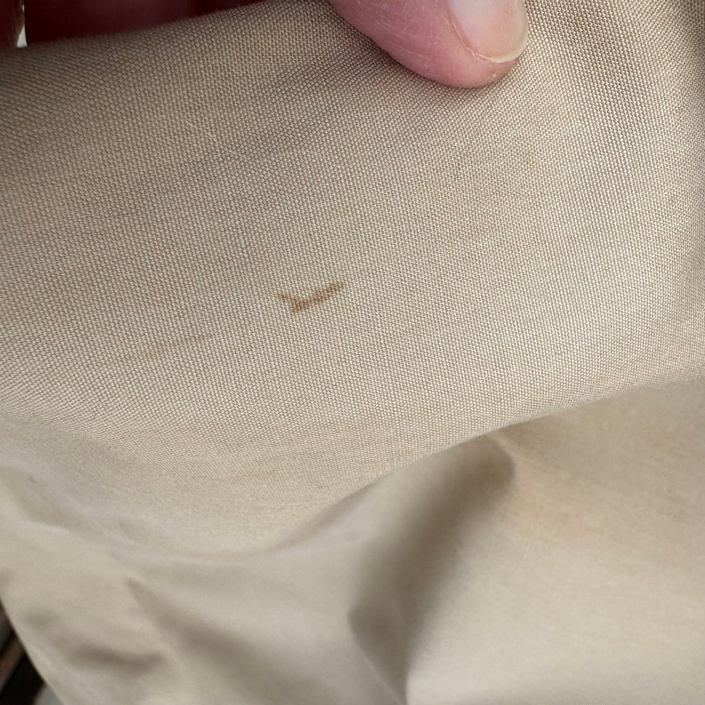 Vintage Khaki Trench Coat Mens Overcoat Hidden Button Striped Lining Mid Length