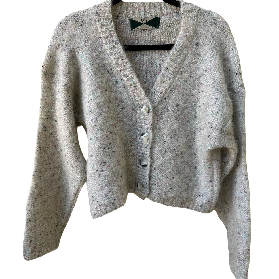 525 America Vintage Granola Girl Oversize Fuzzy Confetti Knit Cardigan Sweater M