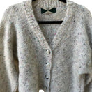 Switch 525 America Vintage Granola Girl Oversize Fuzzy Confetti Knit Cardigan Sweater M 3 image