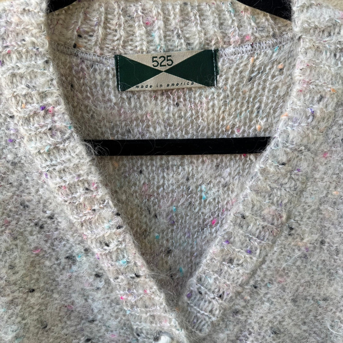 525 America Vintage Granola Girl Oversize Fuzzy Confetti Knit Cardigan Sweater M