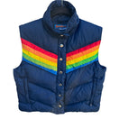 Switch Antler Vintage That 70s Show Kelso Rainbow Chevron Down Feather Puffer Ski Vest 3 image