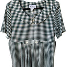 Switch Miss Dorby Vintage Green Gingham Midi Dress Peter Pan Collar Short Sleeve Sze 16 3 image