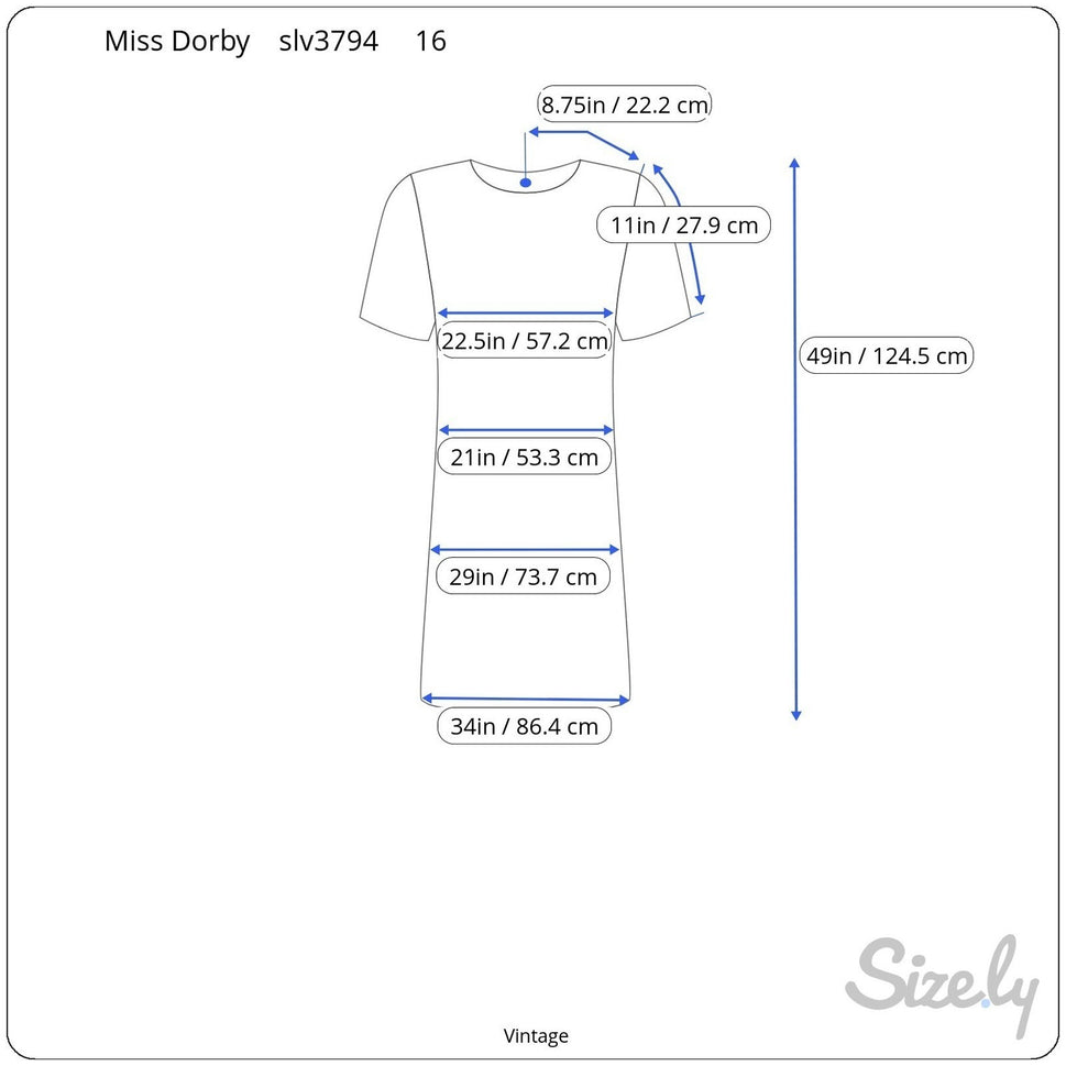 Miss Dorby Vintage Green Gingham Midi Dress Peter Pan Collar Short Sleeve Sze 16