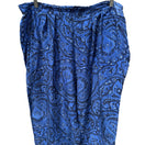 Switch Vintage Blue Black Paisley Print Womens Elastic Waist Relaxed Fit Pleated Pants 2 image
