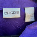 Switch Chicos Artsy Lagenlook Professional Jewel Tone Purple Crinkle Texture Jacket XL 2 image