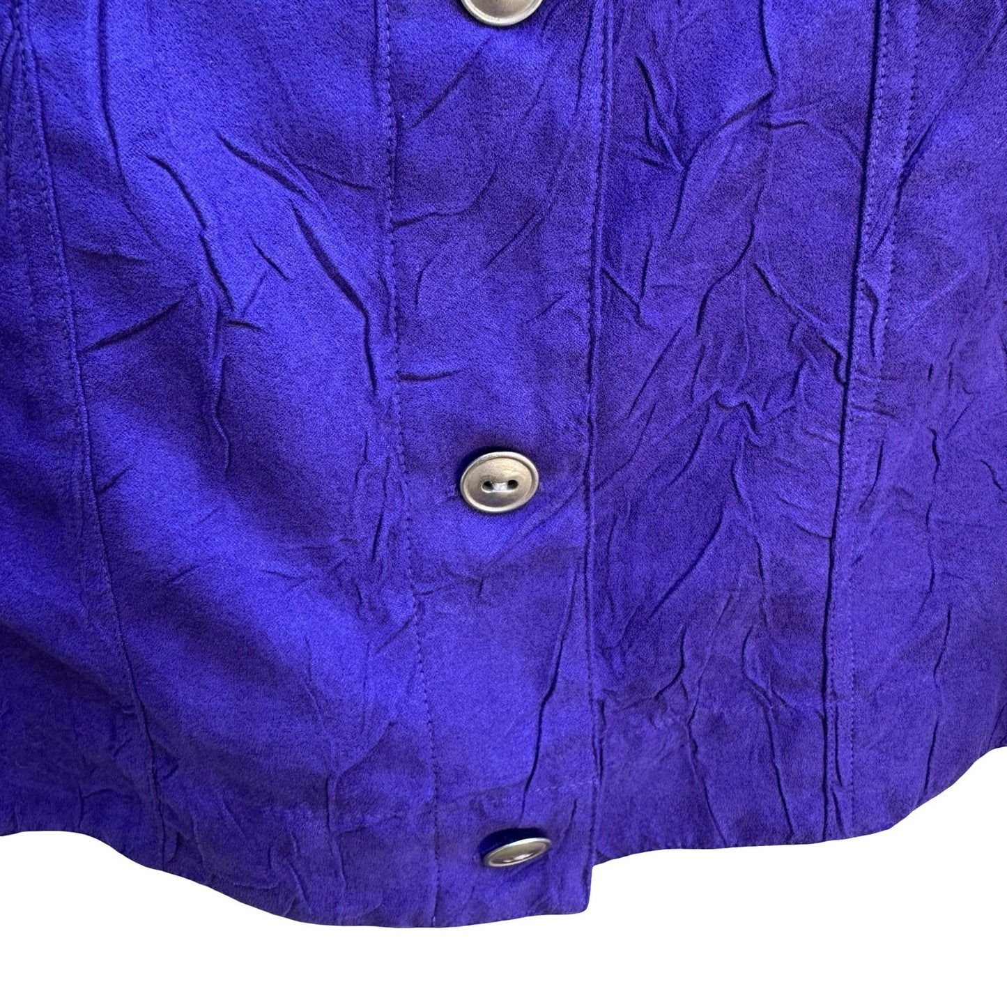 Chicos Artsy Lagenlook Professional Jewel Tone Purple Crinkle Texture Jacket XL