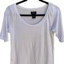 Switch Hot in Hollywood Minimalist Scoop Neck Slim Fit Cotton Clean Girl Shirt White M 3 image