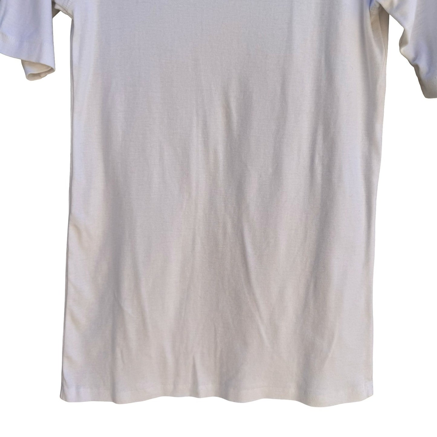 Hot in Hollywood Minimalist Scoop Neck Slim Fit Cotton Clean Girl Shirt White M