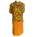 Switch Eres Couture Vintage 50s 60s Womens Boucle Yellow Black Print Top Skirt Blazer 2 image