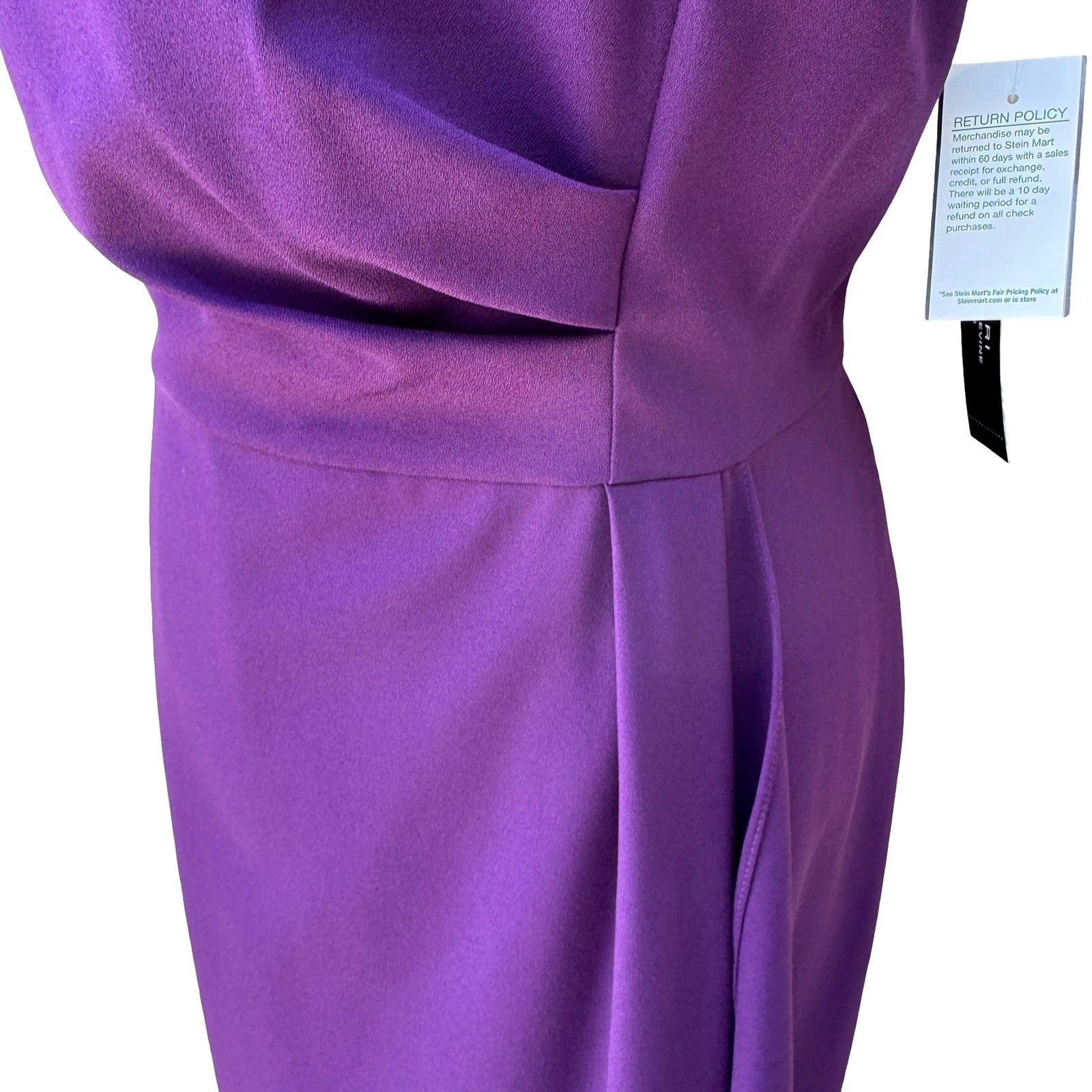 Tahari Arthur S. Levine Minimalist Professional Keyhole Sheath Dress Plum 14 NEW