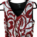 Switch Alfani Careerwear Professional Mesh Abstract Swirl Tiered Ruffle Flowy Blouse L 3 image