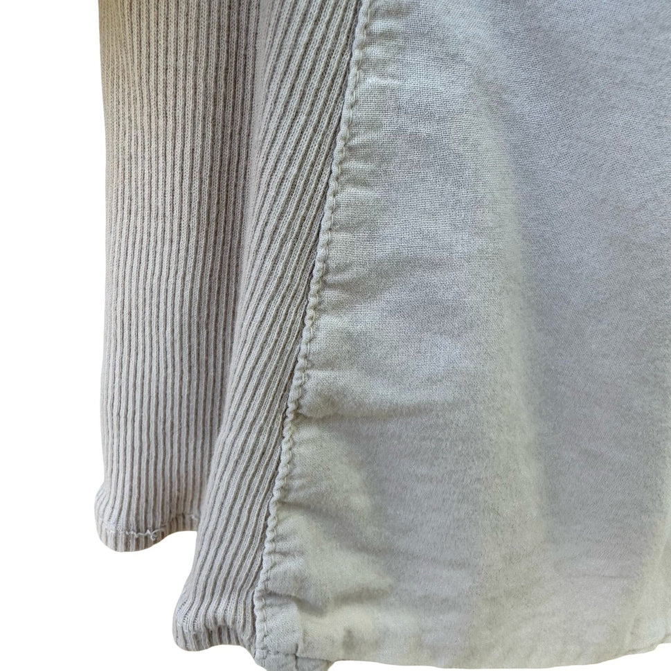 James Perse Minimalist Cotton Neutral Coastal Shirt Ribbed Panels Tan Womens 3