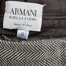 Switch Armani Collezioni Vintage Womens Herringbone Italian Wool Dress Pants Gray 14 2 image