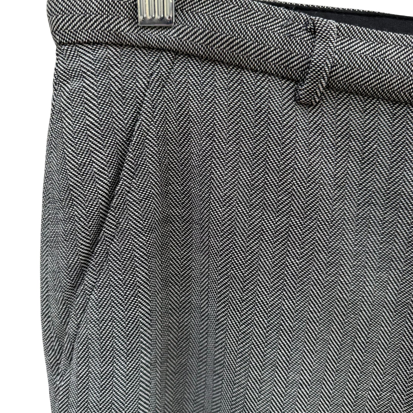 Armani Collezioni Vintage Womens Herringbone Italian Wool Dress Pants Gray 14
