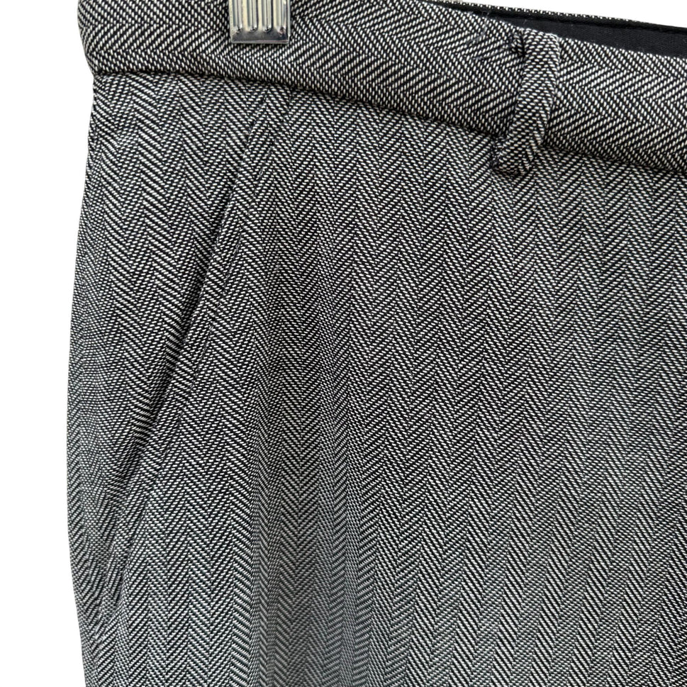 Armani Collezioni Vintage Womens Herringbone Italian Wool Dress Pants Gray 14