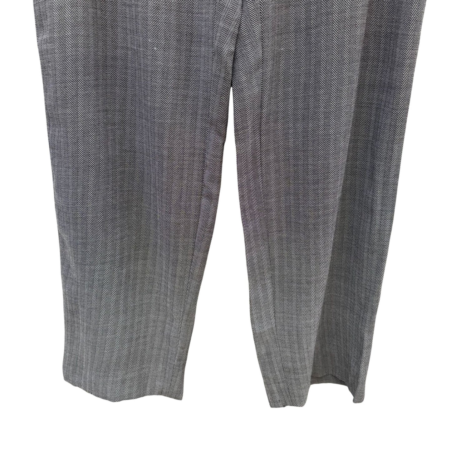 Armani Collezioni Vintage Womens Herringbone Italian Wool Dress Pants Gray 14