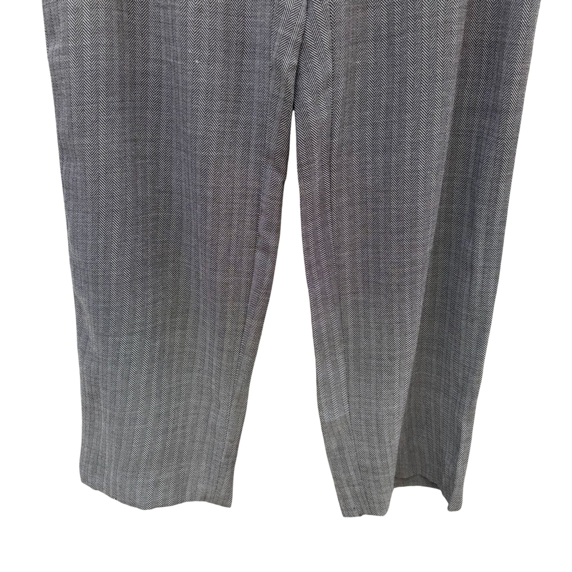 Armani Collezioni Vintage Womens Herringbone Italian Wool Dress Pants Gray 14