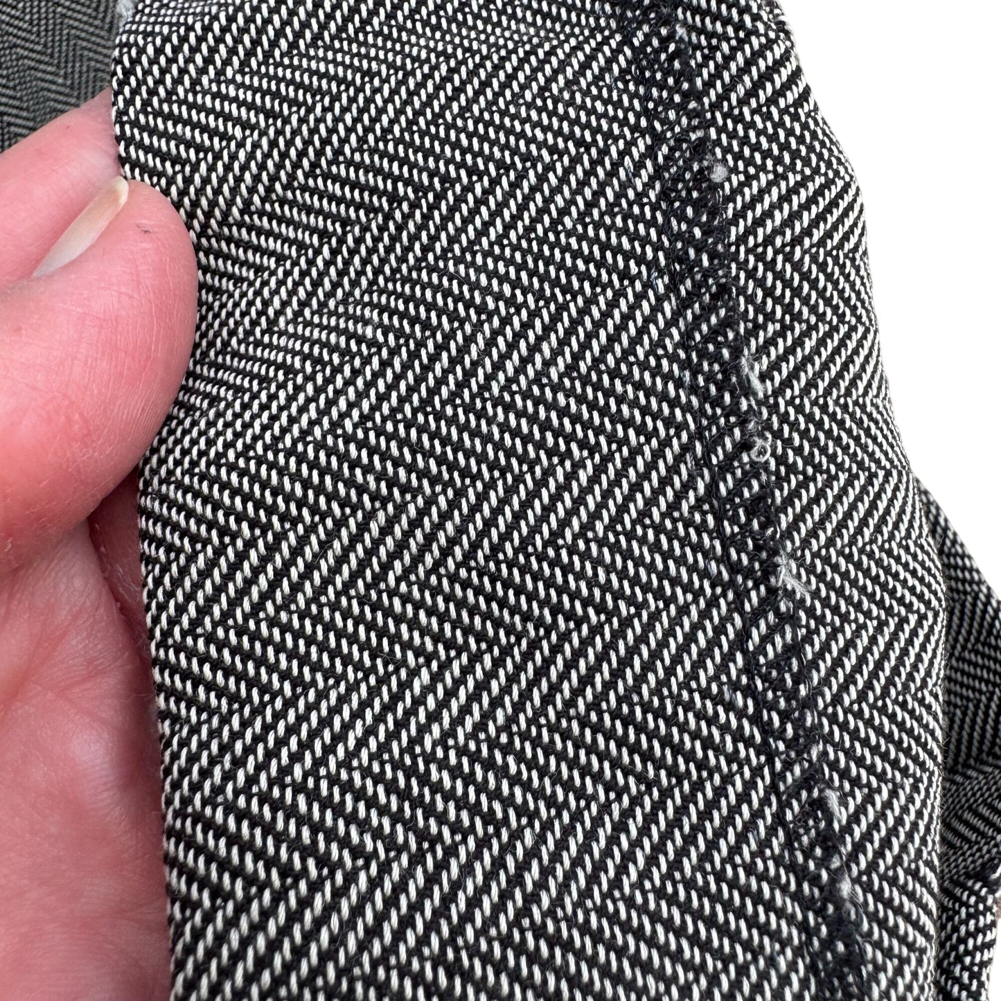 Armani Collezioni Vintage Womens Herringbone Italian Wool Dress Pants Gray 14