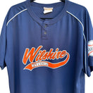 Switch Wilshire Warriors Baseball Teamwork Navy &amp; White Athletic Shirt Sports Jersey XL 2 image