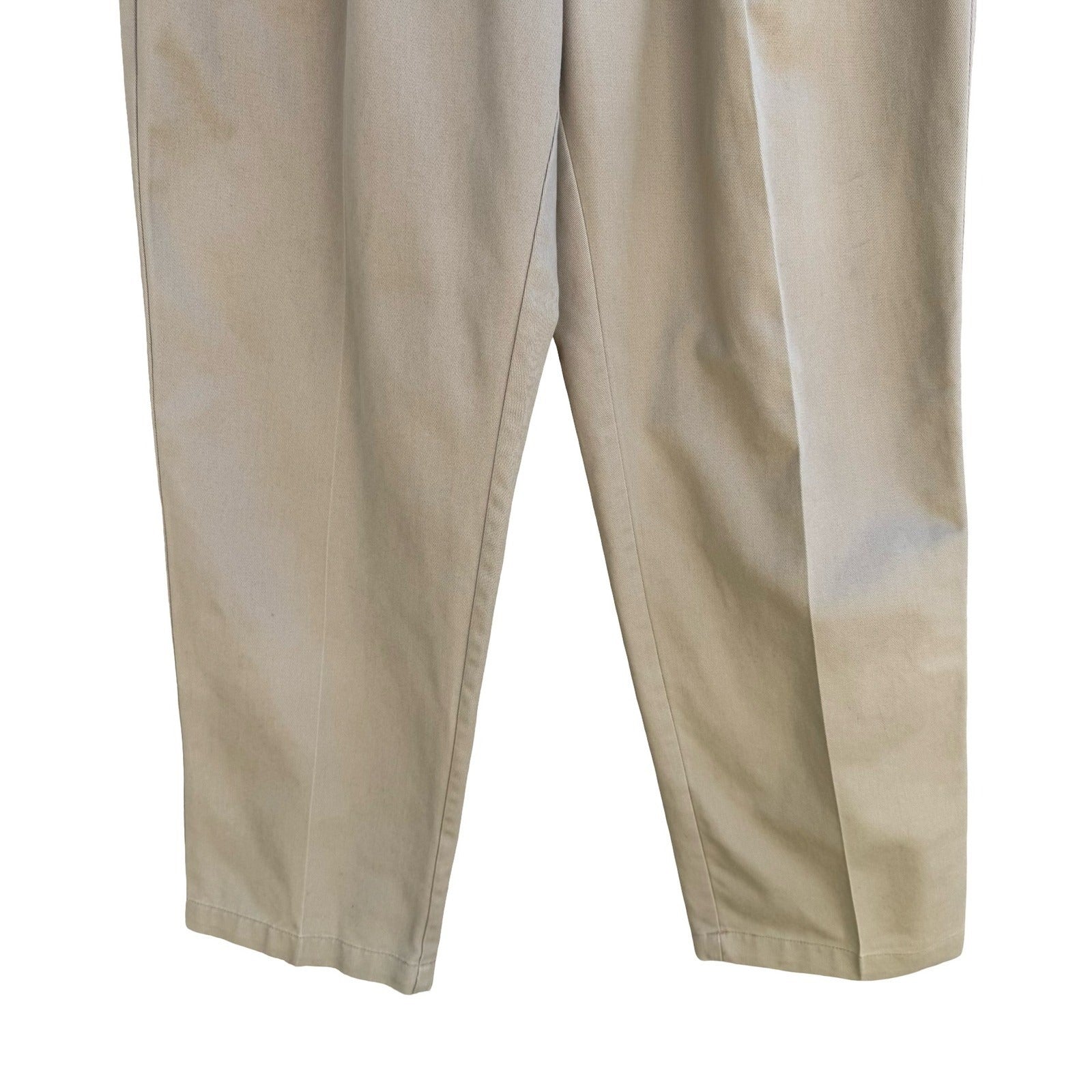 Tommy Hilfiger Vintage 90s Preppy Pleated Old Money Chino Pants Khaki Mens 34x30