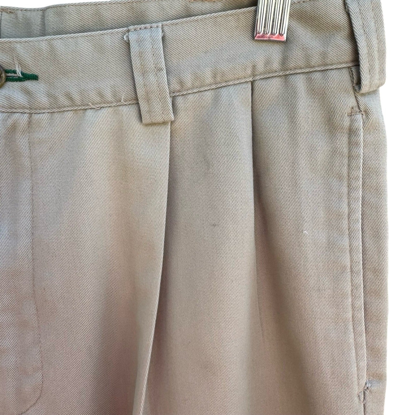 Tommy Hilfiger Vintage 90s Preppy Pleated Old Money Chino Pants Khaki Mens 34x30