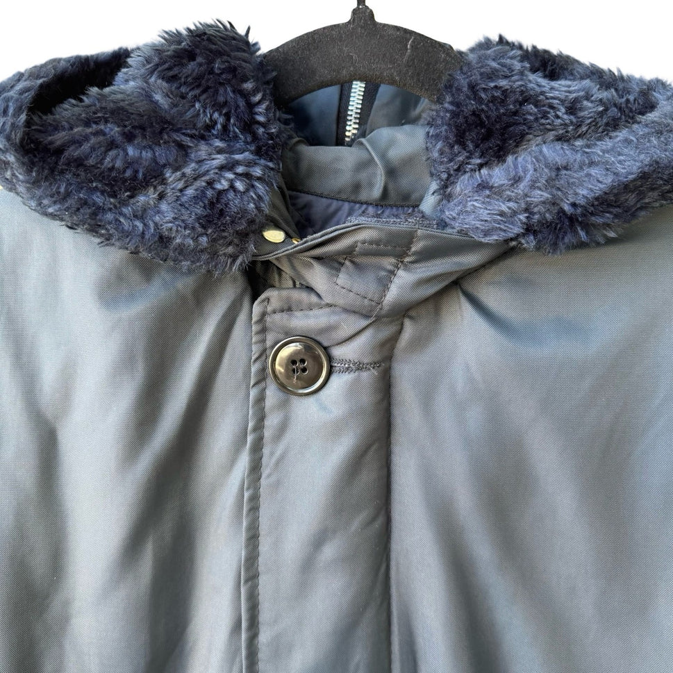 Vintage Flight Jacket N-3B Snorkel Parka Military Americana Faux Fur Hood Mens M