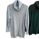 Switch Sonoma Womens Cable Knit Cowl Neck Knit Green Cozy Winter Sweater Lot of 2 L/XL 2 image