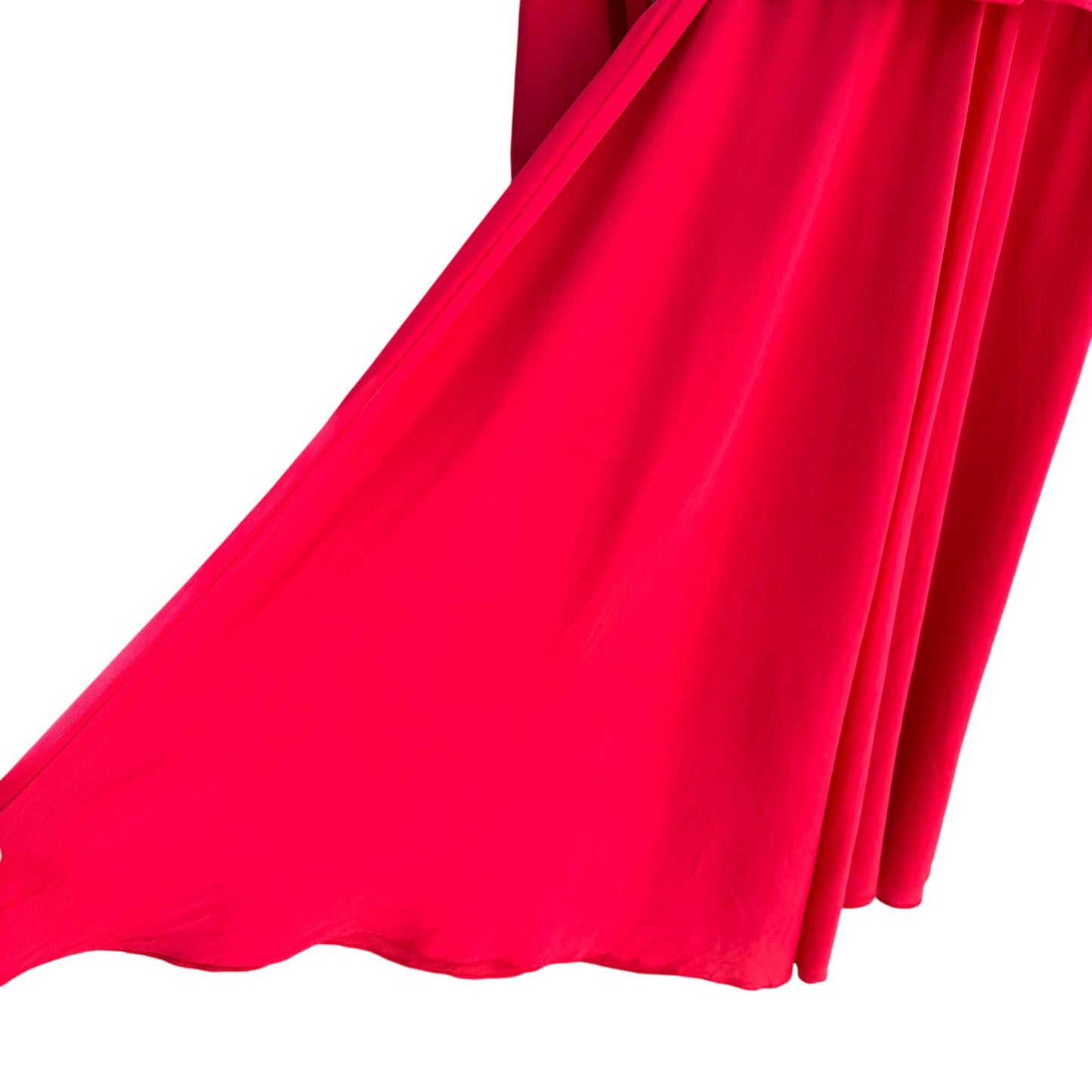 Samantha Stevens Vintage Red Silk Belted Waist Long Sleeve Button Cuffs Dress 4P