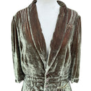 Switch Burning Torch Anthropologie Silk Blend Velvet Beaded Peplum Jacket Olive Brown L 3 image
