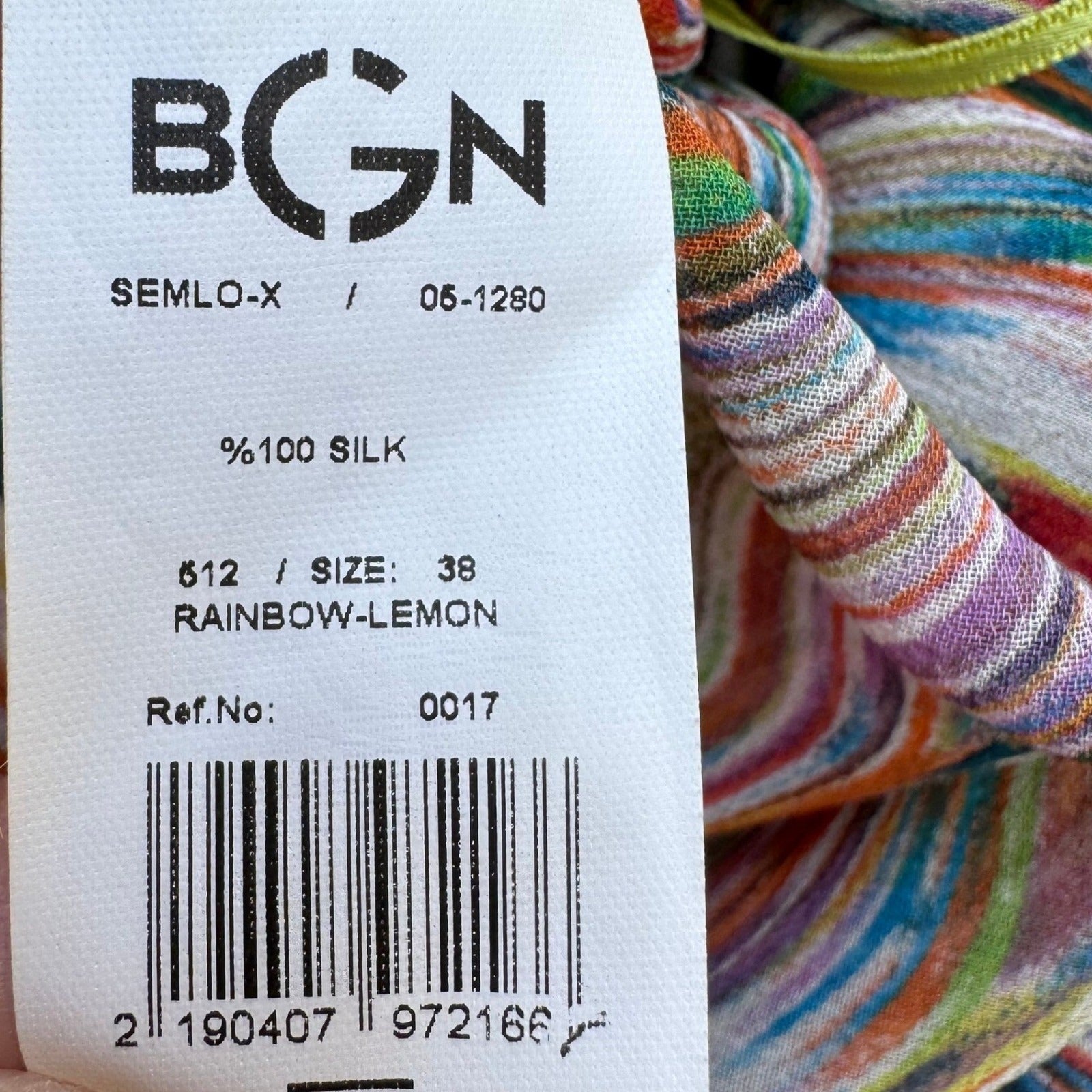 BGN First Y2K Silk Psychedelic Swirl Fairycore Asymmetrical Midi Dress Rainbow 6