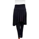 Switch The Pyramid Collection Vintage 80s Black Skirted Leggings High Low Flare Skirt M 3 image