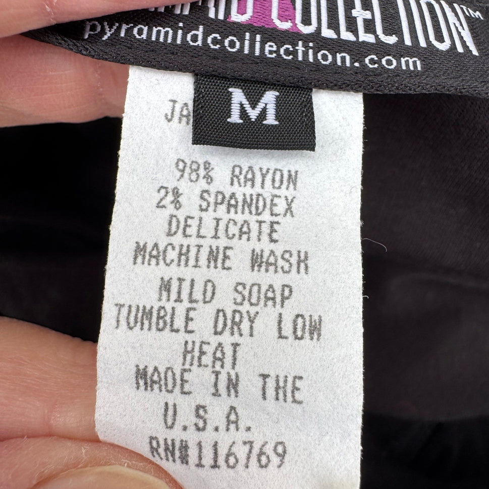 The Pyramid Collection Vintage 80s Black Skirted Leggings High Low Flare Skirt M