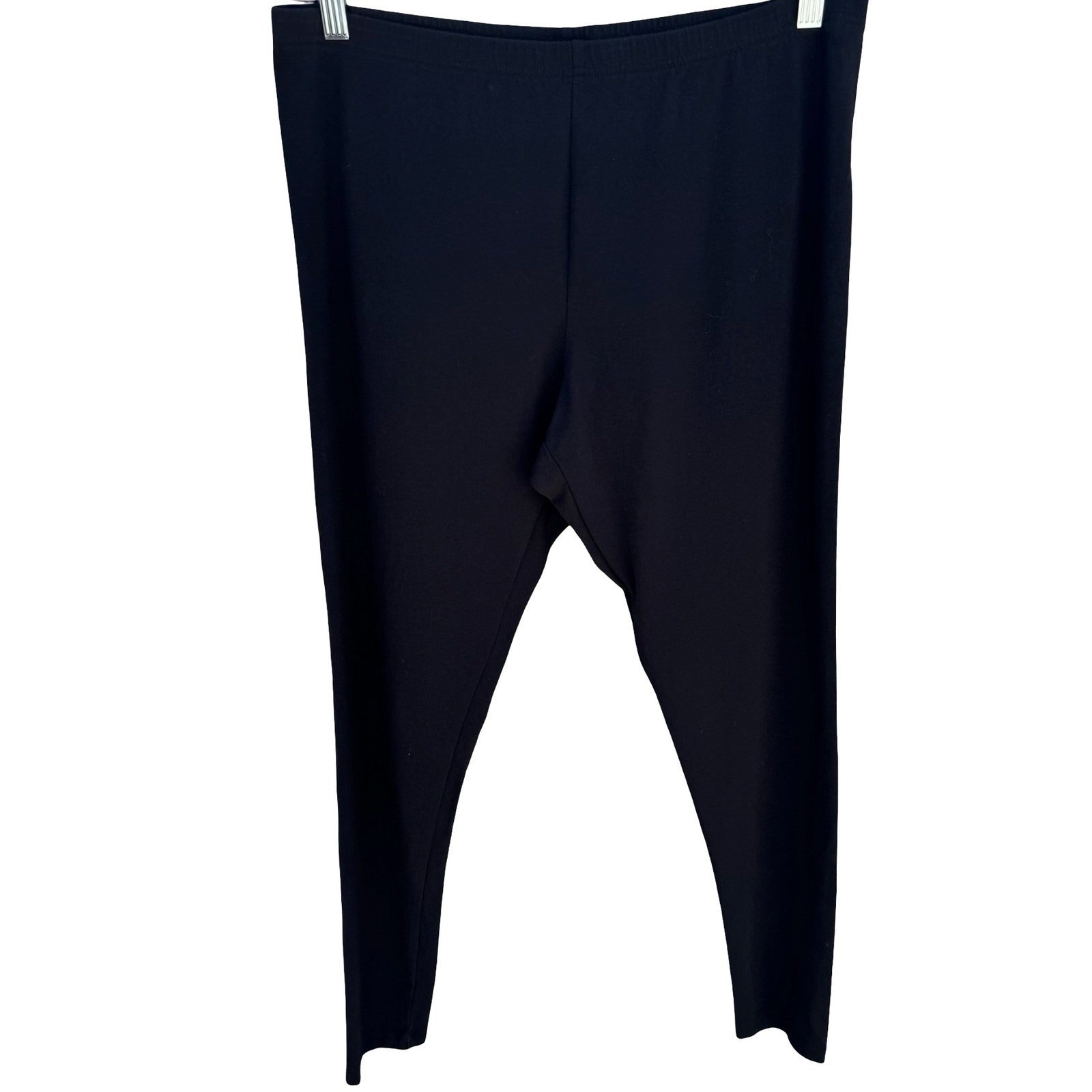 J. Jill Black Pima Cotton Ankle Leggings Womens L High Rise Stretch Minimalist