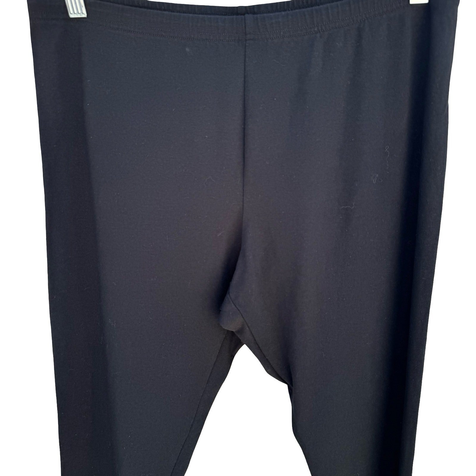 J. Jill Black Pima Cotton Ankle Leggings Womens L High Rise Stretch Minimalist